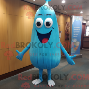 Cyan Aglet maskot kostume...