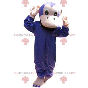Maskot fialové a hnědé opice. Opičí kostým