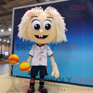 Cream Volleyball Net mascot...