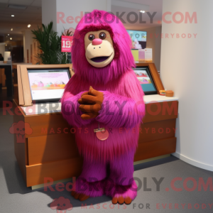 Magenta orangutang maskot...