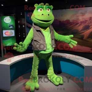 Grønn men maskotdraktfigur...