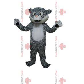 Mascote tigre preto e branco com olhos bonitos