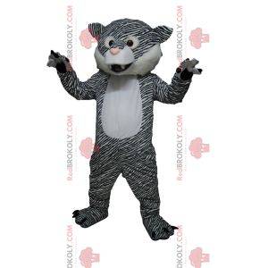 Mascote tigre preto e branco com olhos bonitos