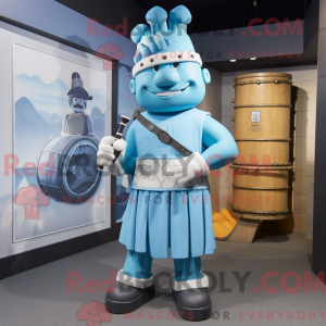 Himmelblå sækkepibe maskot...