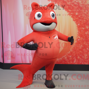 Röd laks maskot...