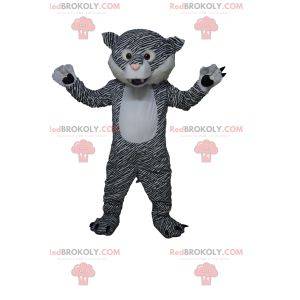 Mascote tigre preto e branco com olhos bonitos