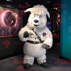 Witte Yak-mascottekostuum...