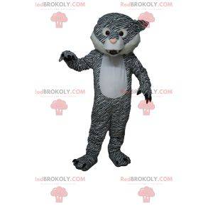 Mascote tigre preto e branco com olhos bonitos