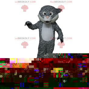 Mascotte de tigre noir et blanc avec de jolis yeux
