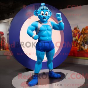 Blue Acrobat mascot costume...