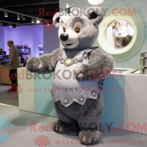 Gray Bear-maskotdraktfigur...