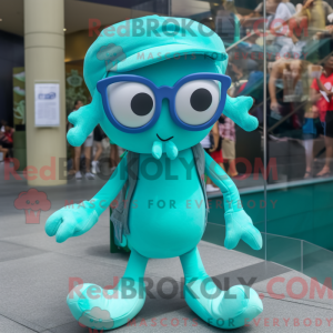 Turquoise Squid mascot...