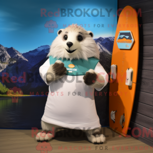 Hvid murmeldyr maskot...