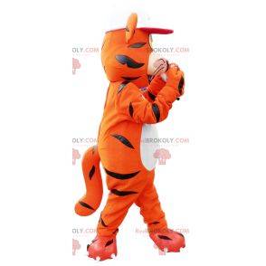 Tiger maskot med vit mössa