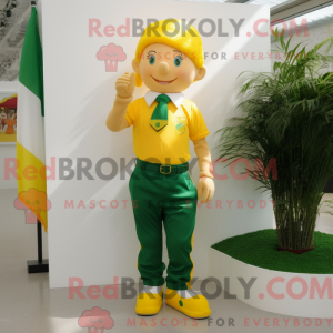 Postava maskota žluté irské...