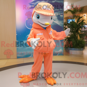 Pfirsich-Delfin-Maskottchen...