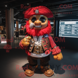 Rode piraat mascottekostuum...