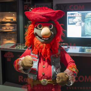 Rode piraat mascottekostuum...