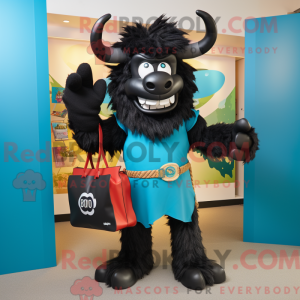 Sort Minotaur maskot...