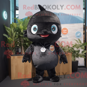 Fantasia de mascote de atum preto com macacão e gorros - Mascotes de atum - REBROKO_305010 - RedBrokoly.com