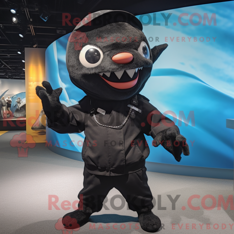 Fantasia de mascote de atum preto com macacão e gorros - Mascotes de atum - REBROKO_305011 - RedBrokoly.com
