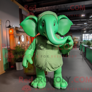 Groene olifant mascotte...
