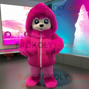 Magenta Ice maskot kostume...