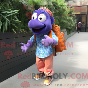 Purple Clown Fish maskot...