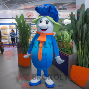 Máscara de gulrot azul com...