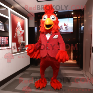 Rød kylling maskot kostume...
