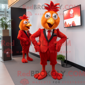 Rød kylling maskot drakt...