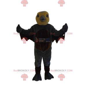 Vogelmaskottchen mit gelbem Kopf und grauem Schnabel