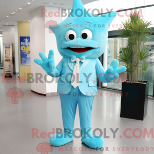 Sky Blue Starfish mascot...