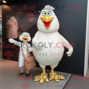 Hvit kylling maskot drakt...
