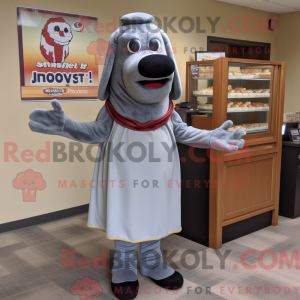 Grå hotdog maskot kostume...