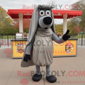 Grå hotdog maskot kostume...