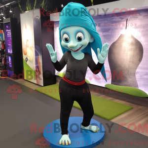 Cyan vampyr maskot drakt...