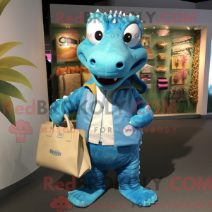 Sky Blue Crocodile mascotte...