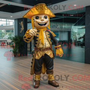 Gold Pirate maskot drakt...