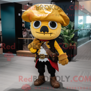 Gold Pirate maskot drakt...