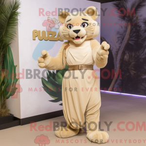 Beige Puma-maskotdraktfigur...