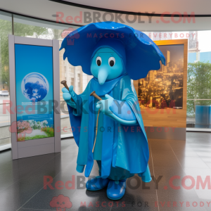 Blaues Maskottchenkostüm...