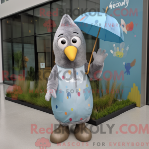 Grå Aglet maskot kostume...