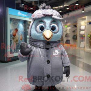 Grå Aglet maskot kostume...