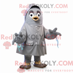 Grå Aglet maskot kostume...