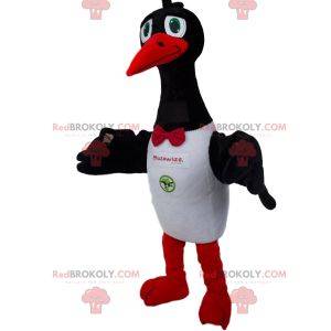 Stork mascot with bow tie