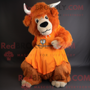 Orange Bison mascot costume...