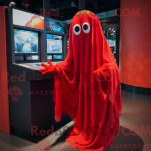 Red Ghost-mascottekostuum...