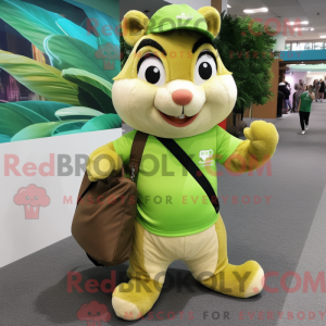 Lime Green Chipmunk maskot...