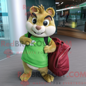 Lime Green Chipmunk maskot...